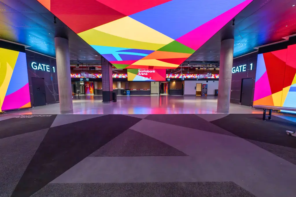 LG LSCB DVLED installation at Scotiabank Arena – Sporting venue AV and signage solutions by Ramcom.